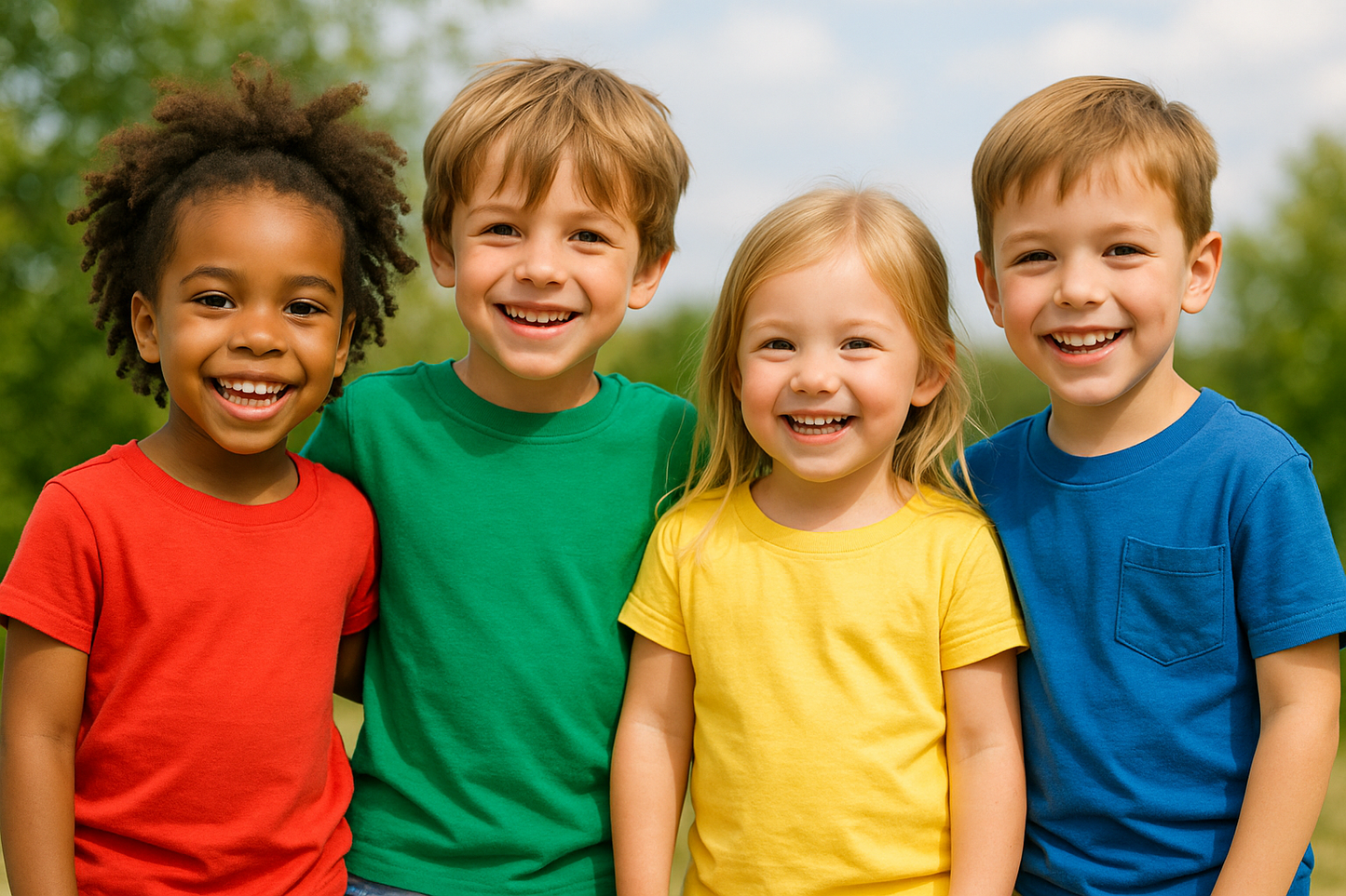 Young Children wearing Tees